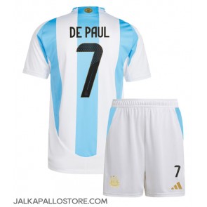 Argentiina Rodrigo De Paul #7 Kotipaita Lapsille Copa America 2024 Lyhythihainen (+ shortsit)